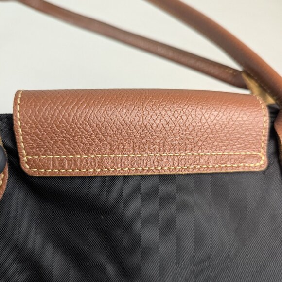 Longchamp Le Pliage Nylon Tote Bag Black Foldable Shoulder Bag 100% Authentic - Picture 6 of 16